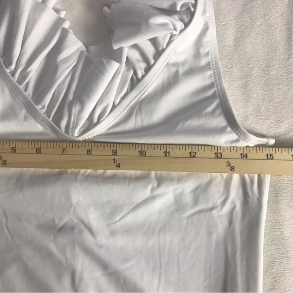 Liberty & Justice One Piece Swimsuit Women’s Size XL Color White Pull On Ruffle - Picture 7 of 14